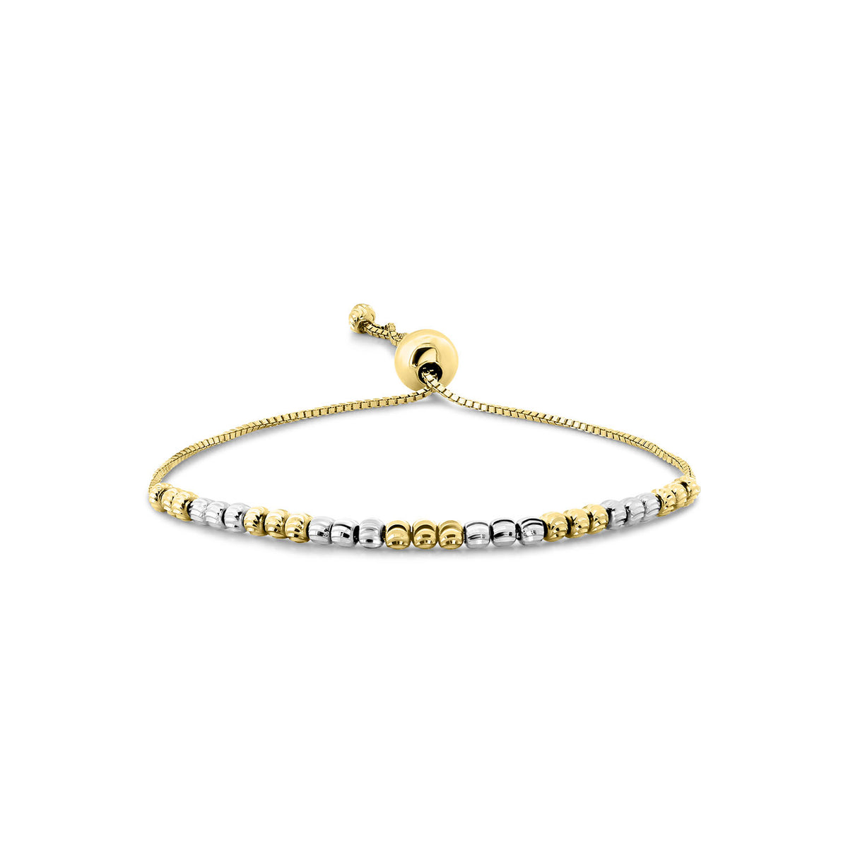 Bratara din aur galben cu margele taiate cu diamante B515-18U31-FOB0004-DC-YW