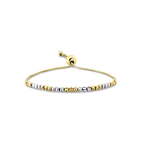 Bratara din aur galben cu margele taiate cu diamante B515-18U31-FOB0004-DC-YW