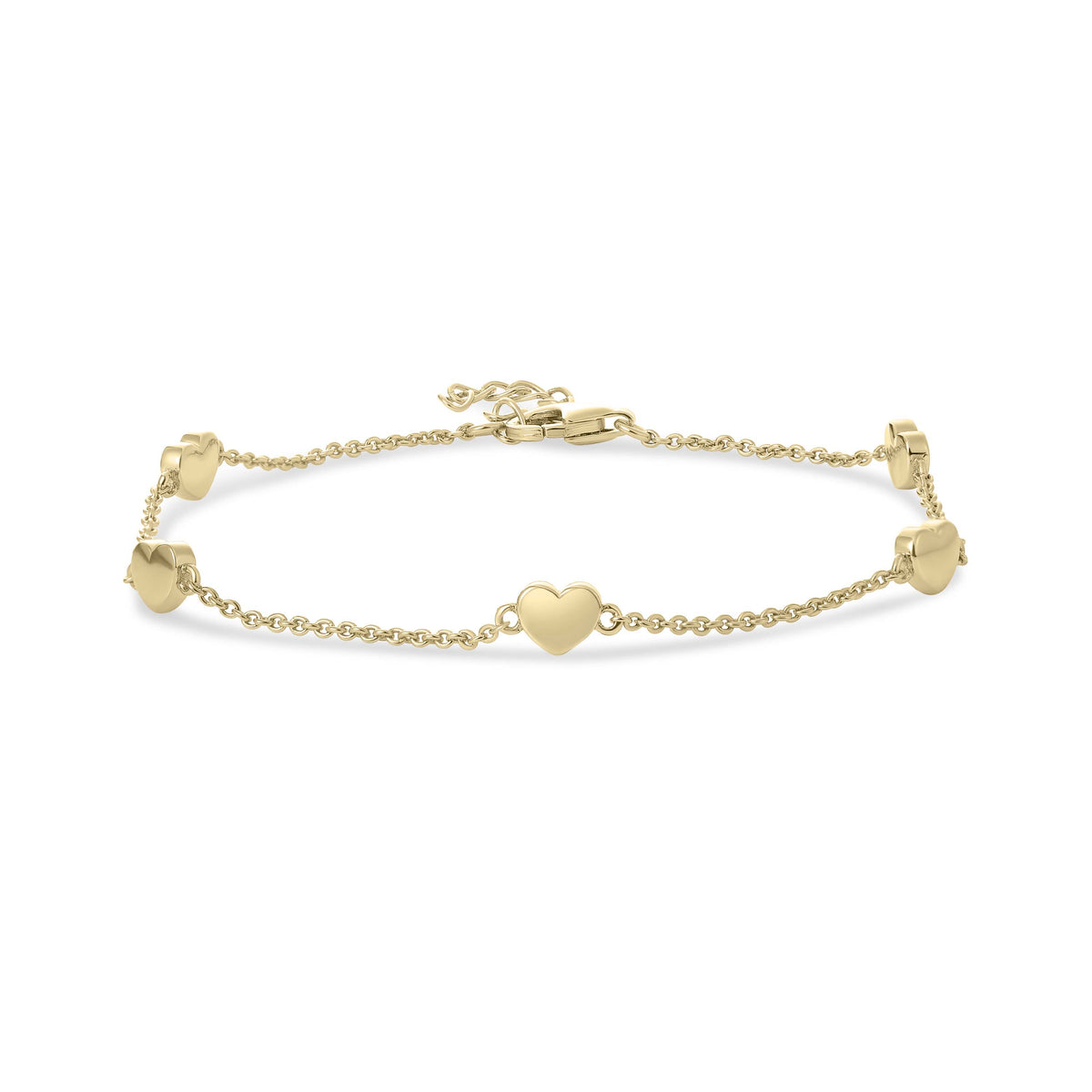 Bratara placata cu aur cu inimioare - B1025Y