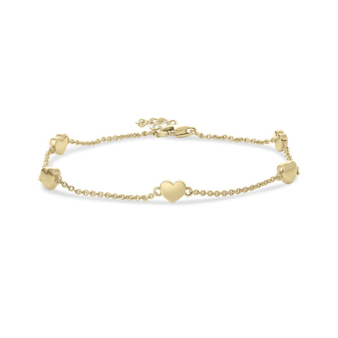 Bratara placata cu aur cu inimioare - B1025Y