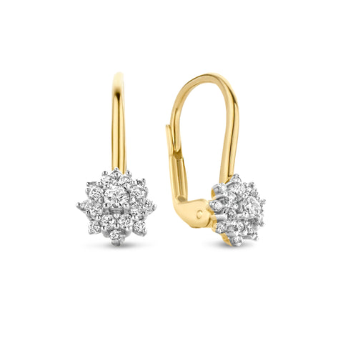 Cercei din aur galben 0,29 ct diamant