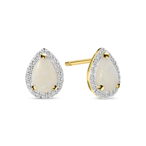 Cercei din aur galben cu opal cmp și diamante E092-50991E059-OP-Y