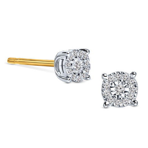 Cercei din aur galben cu diamante 55153E001-Y