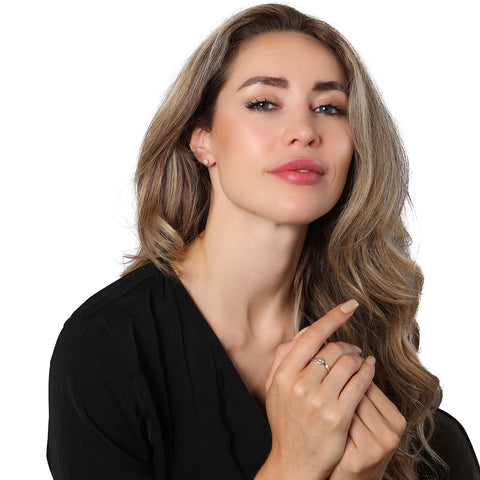 Cercei din aur alb cu diamant 55153E002-W