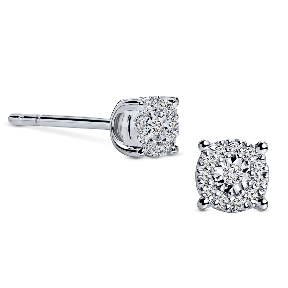 Cercei din aur alb cu diamant 55153E002-W