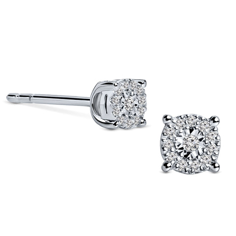 Cercei din aur alb cu diamant 55153E002-W
