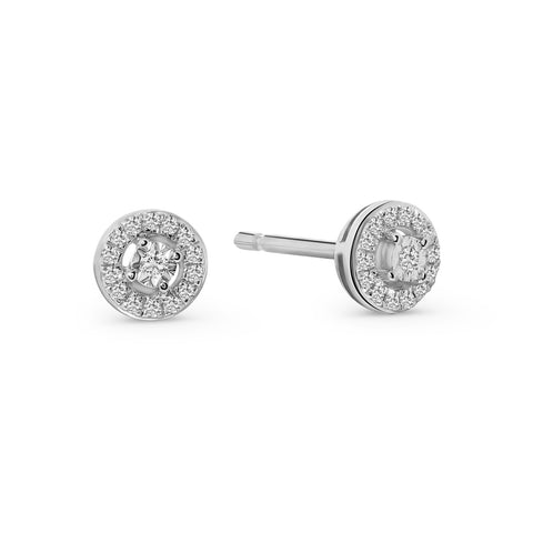 Anturaj de cercei din aur alb cu diamante E092-62191E001-W