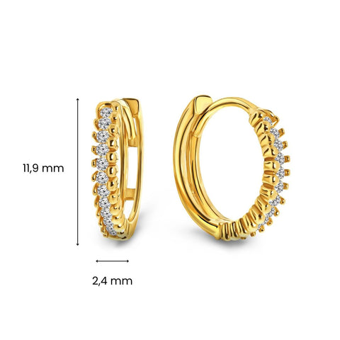 Cercei din aur galben cu zirconiu E122-7HUE1483-FCZ-Y