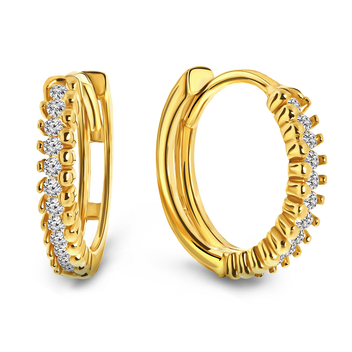 Cercei din aur galben cu zirconiu E122-7HUE1483-FCZ-Y