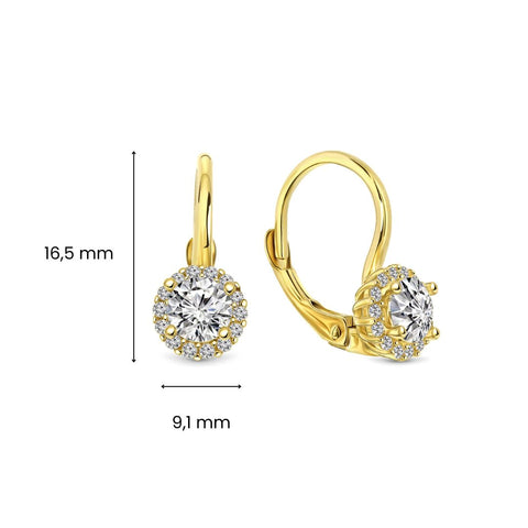Cercei din aur galben cu zirconiu SZE0080-FCZ-Y