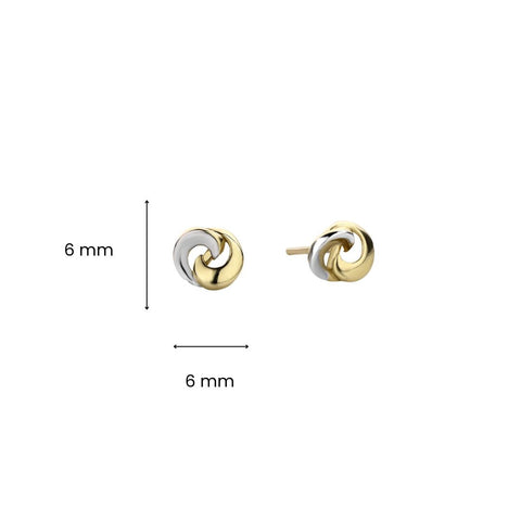 Cercei rotunzi bicolor din aur galben X3E511682-YW-GW