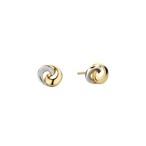 Cercei rotunzi bicolor din aur galben X3E511682-YW-GW