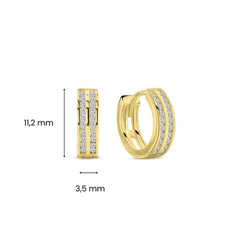 Cercei din aur galben cu zirconiu E122-XHALE5318-FCZ-Y