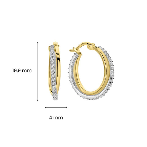 Cercei din aur bicolor cu zirconiu E122-XXCTE200525-FCZ-YW