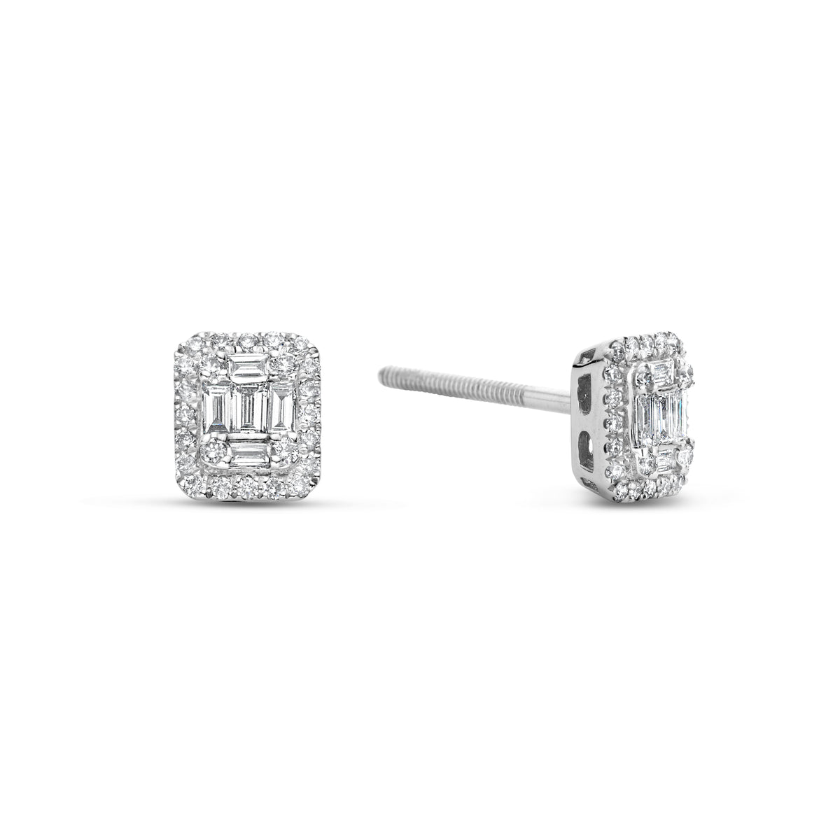 Cercei cu diamante din aur alb E136-B1270009BD-W