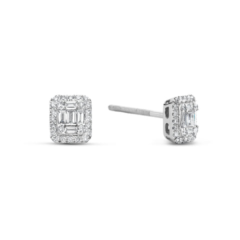Cercei cu diamante din aur alb E136-B1270009BD-W