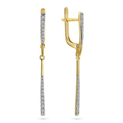 Cercei din aur galben cu zirconiu 60183-Z