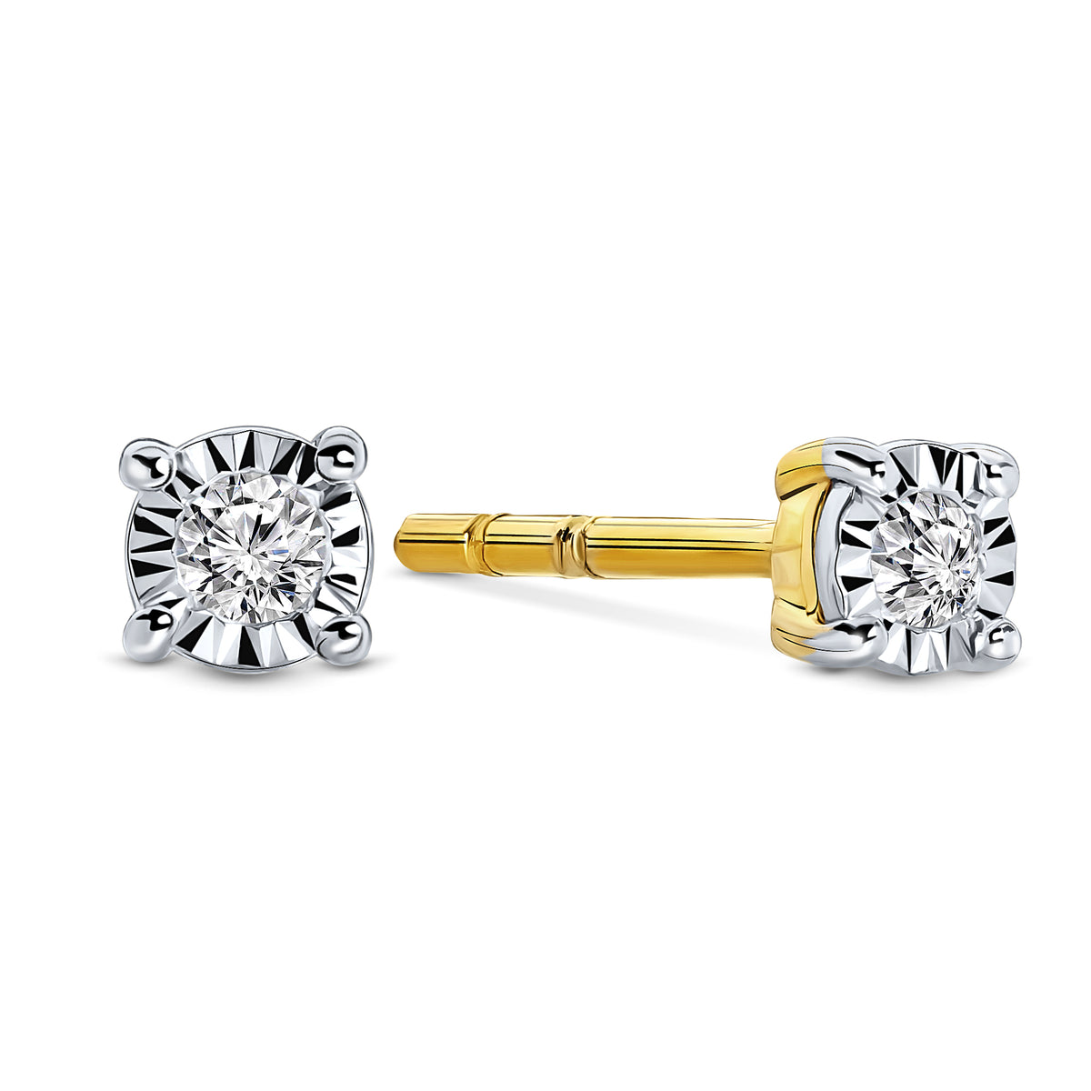 Cercei tip solitar cu diamante din aur galben E480-SOL-Y038-005-G2-YW