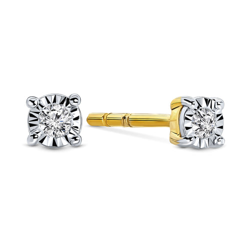 Cercei tip solitar cu diamante din aur galben E480-SOL-Y038-005-G2-YW