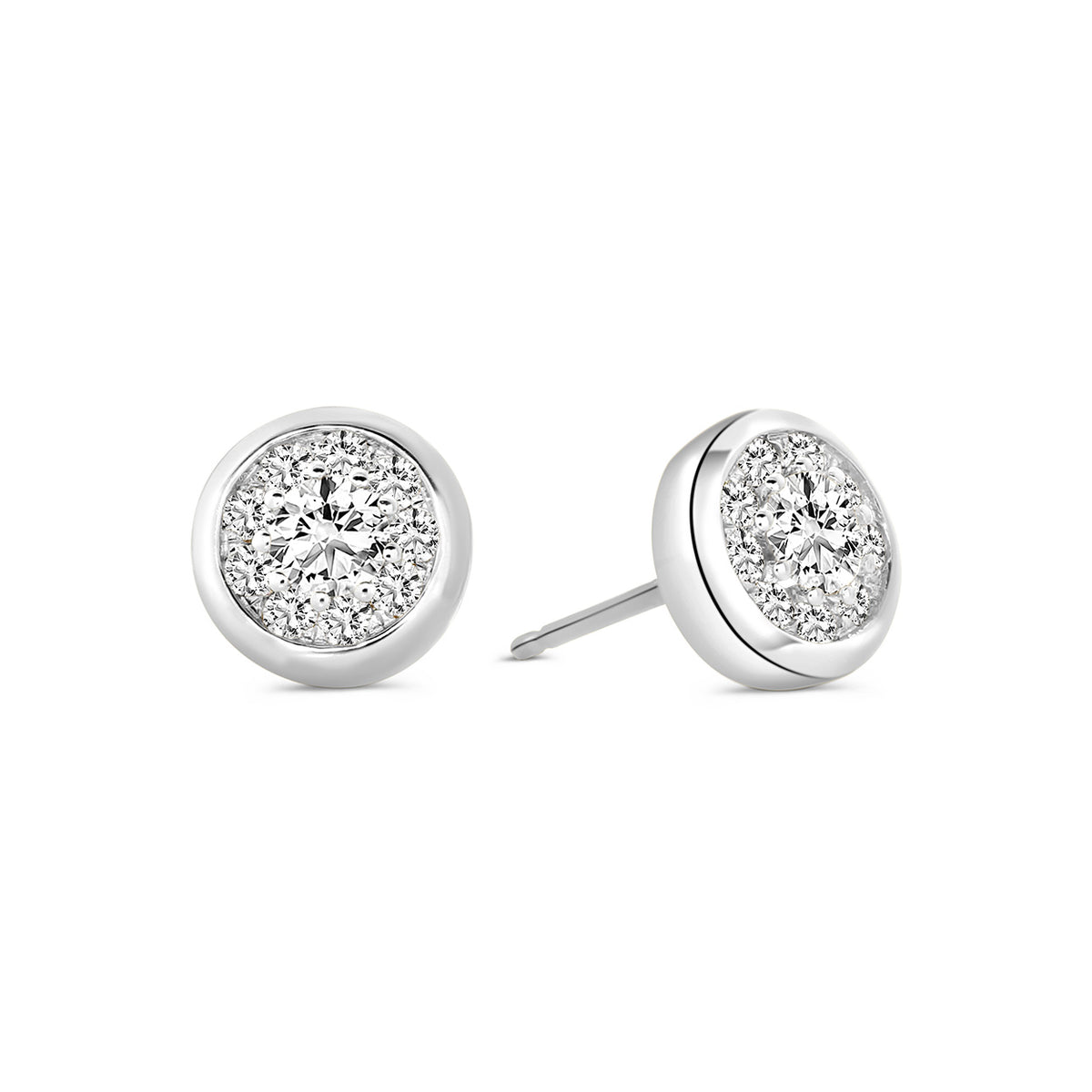 Cercei din aur alb cu diamant E138-ER26817-W