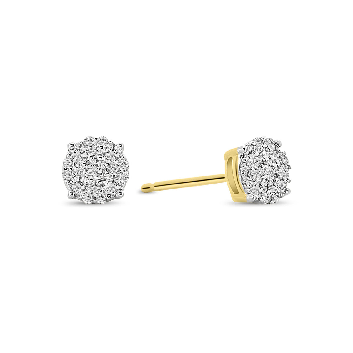 Cercei din aur galben cu bucăți de diamante cultivate în laborator E138-ER31612-LG-Y