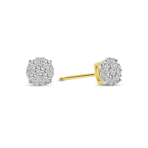 Cercei din aur galben cu bucăți de diamante cultivate în laborator E138-ER31612-LG-Y