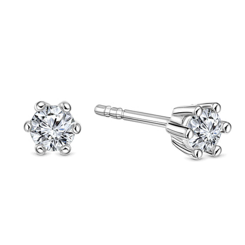 Cercei solitar din aur alb cu diamant W543-015-G2