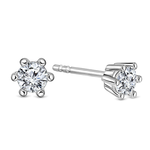 Cercei din aur alb cu diamant SOL-W544-020-G2