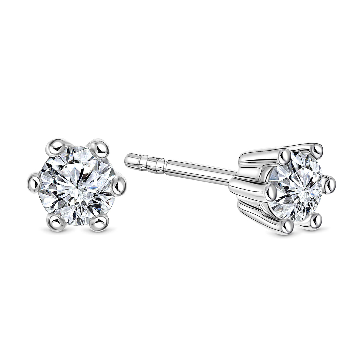 Cercei tip solitar din aur alb cu diamant E138-SOL-W545-025-G2-W
