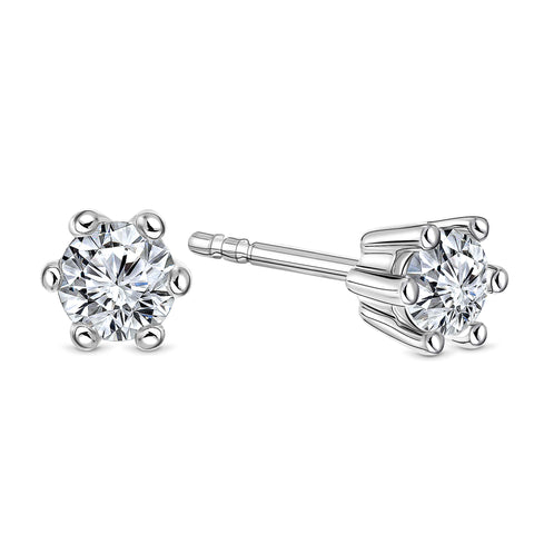Cercei tip solitar din aur alb cu diamant E138-SOL-W545-025-G2-W