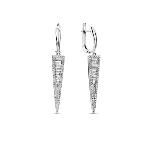 Cercei din aur alb cu diamant E141-E56646A0S-R17-W