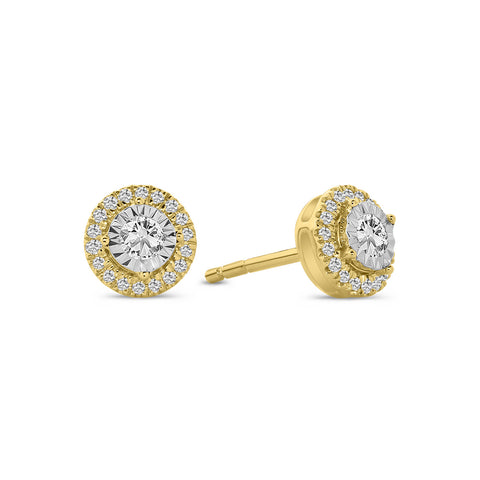Cercei din aur galben cu diamant cultivat în laborator E159-2222909000364-LG-YW