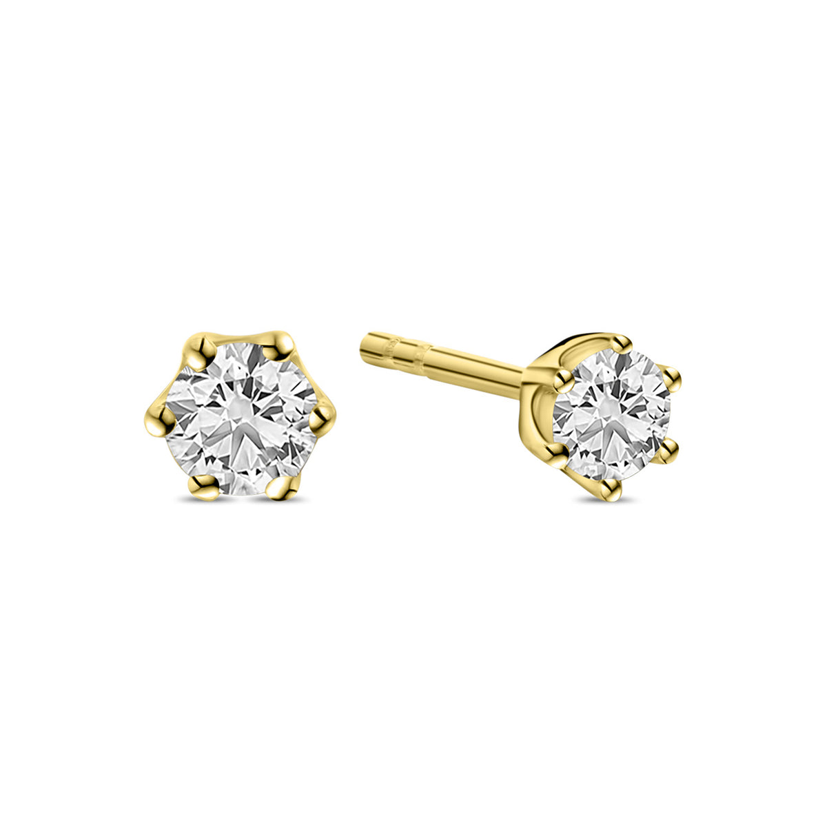 Cercei solitar din aur galben cu diamant cultivat în laborator E159-E23KG0396C-LG-020-Y