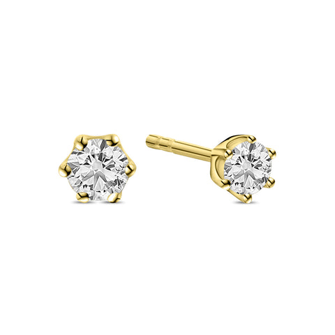 Cercei solitar din aur galben cu diamant cultivat în laborator E159-E23KG0396C-LG-020-Y