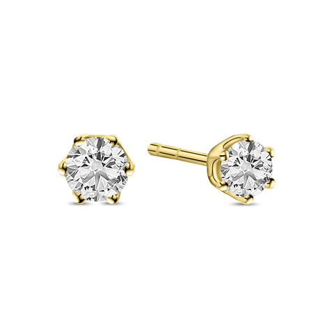 Cercei solitar din aur galben cu diamant cultivat în laborator E159-E23KG0396D-LG-025-Y