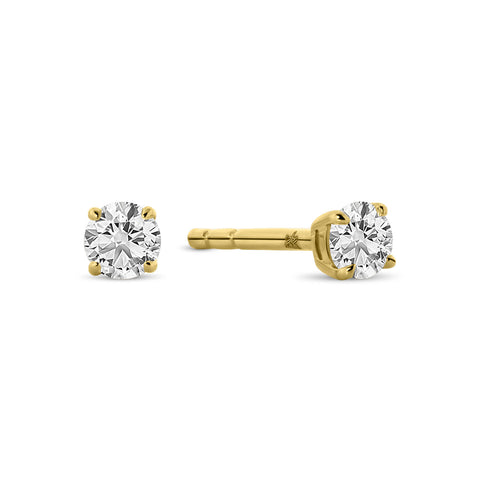 Cercei solitar din aur galben cu diamant cultivat în laborator E159-E23MK0002A-LG-015-Y