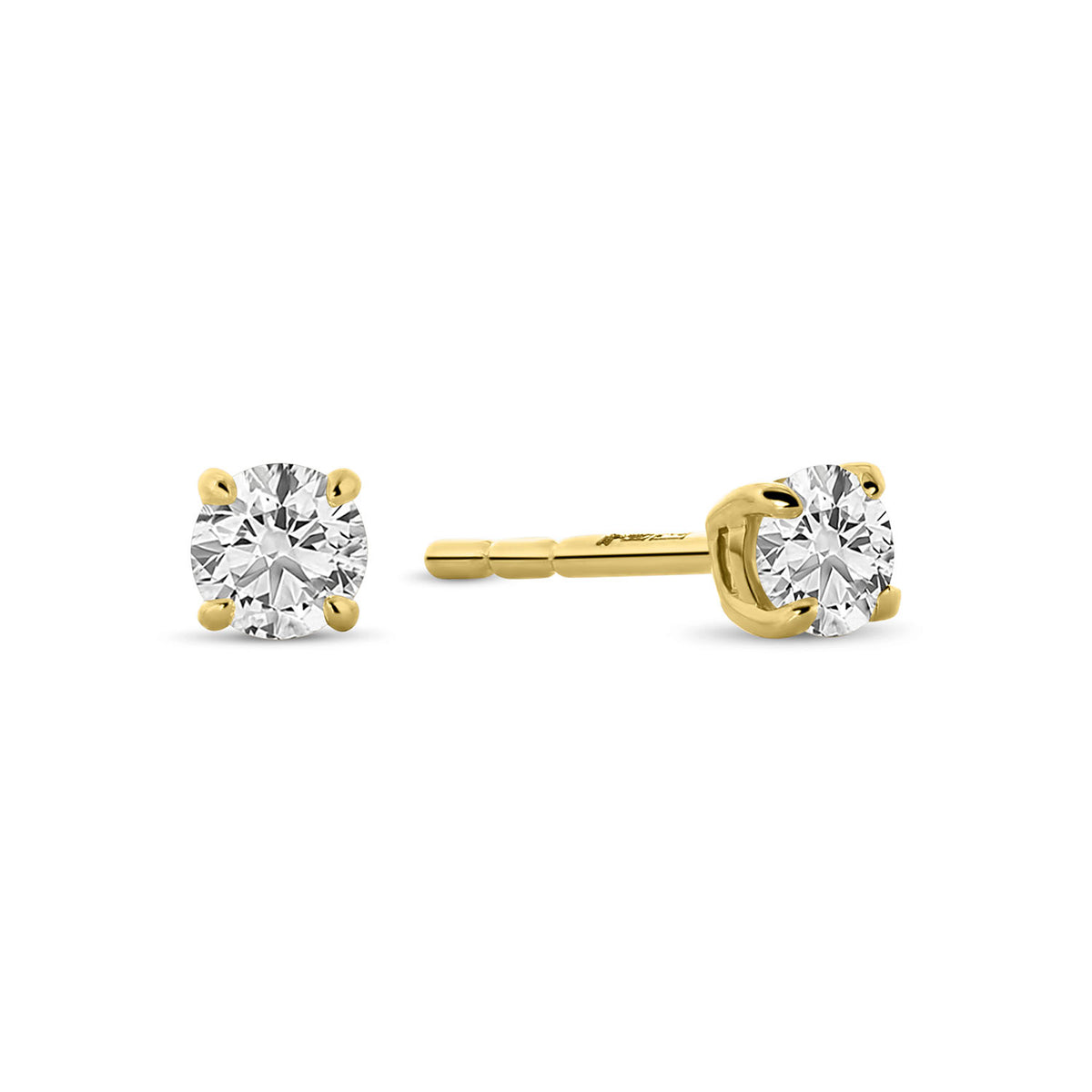 Cercei solitar din aur galben cu diamant cultivat în laborator E159-E23MK0002C-LG-025-Y