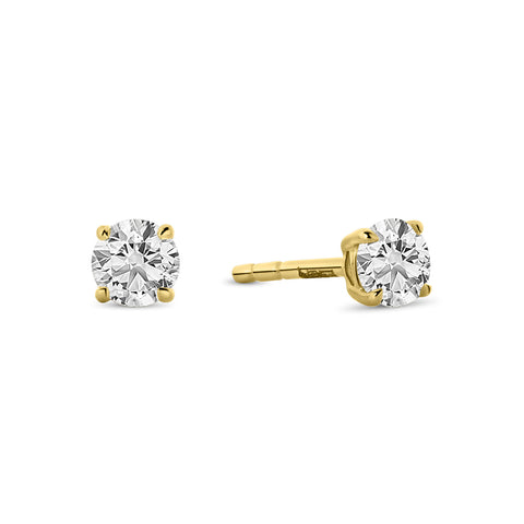 Cercei solitar din aur galben cu diamant cultivat în laborator E159-E23MK0002D-LG-030-Y