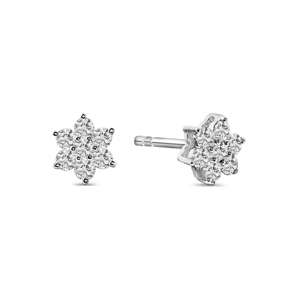 Cercei din aur alb stea cu diamant cultivat în laborator E159-E23YV0760-LG-W