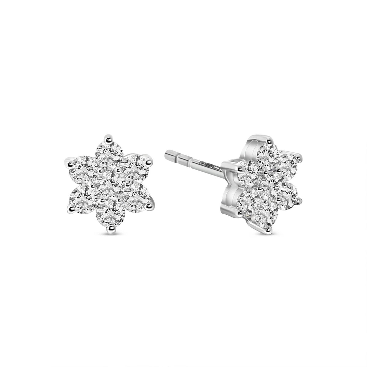 Cercei din aur alb stea cu diamant cultivat în laborator E159-E23YV0760B-LG-W