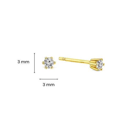 Cercei stud din aur cu zirconiu