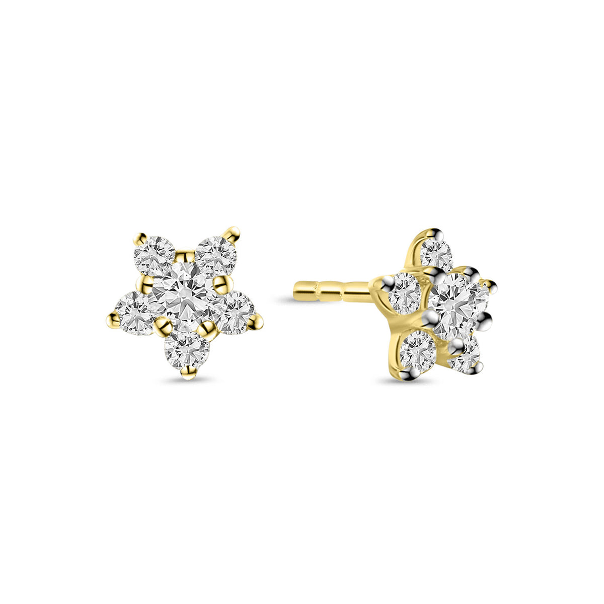 Cercei cu surub din aur galben si zirconiu E210-59494Z-Y