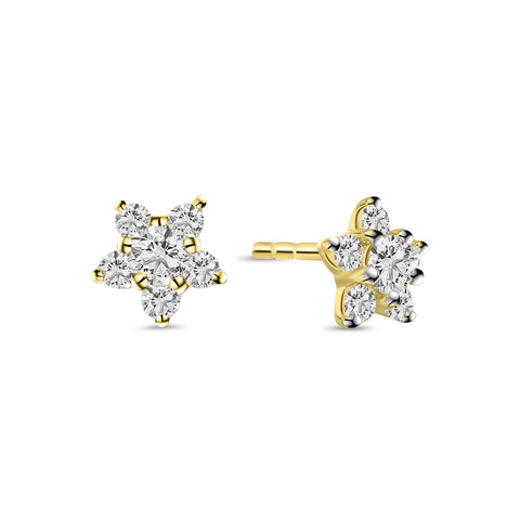 Cercei cu surub din aur galben si zirconiu E210-59494Z-Y