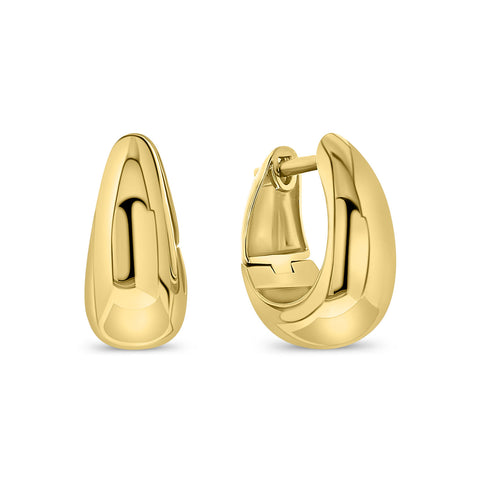 Cercei ovali din aur galben E210-60375Z-Y