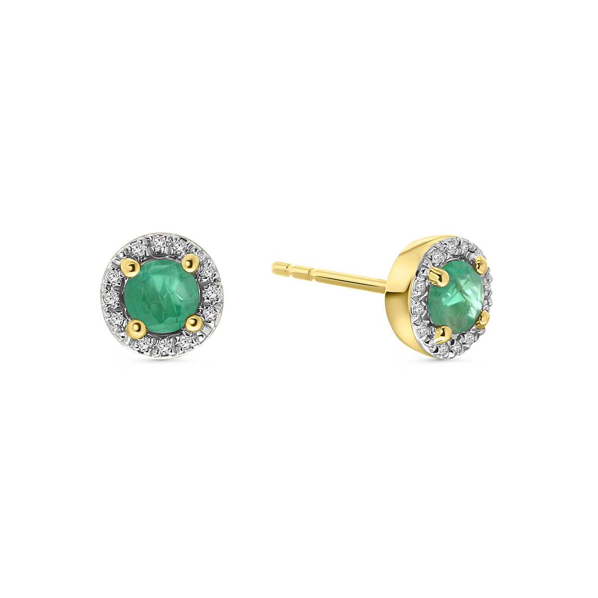Cercei din aur galben smarald diamante anturaj E382-E304204-EM-Y