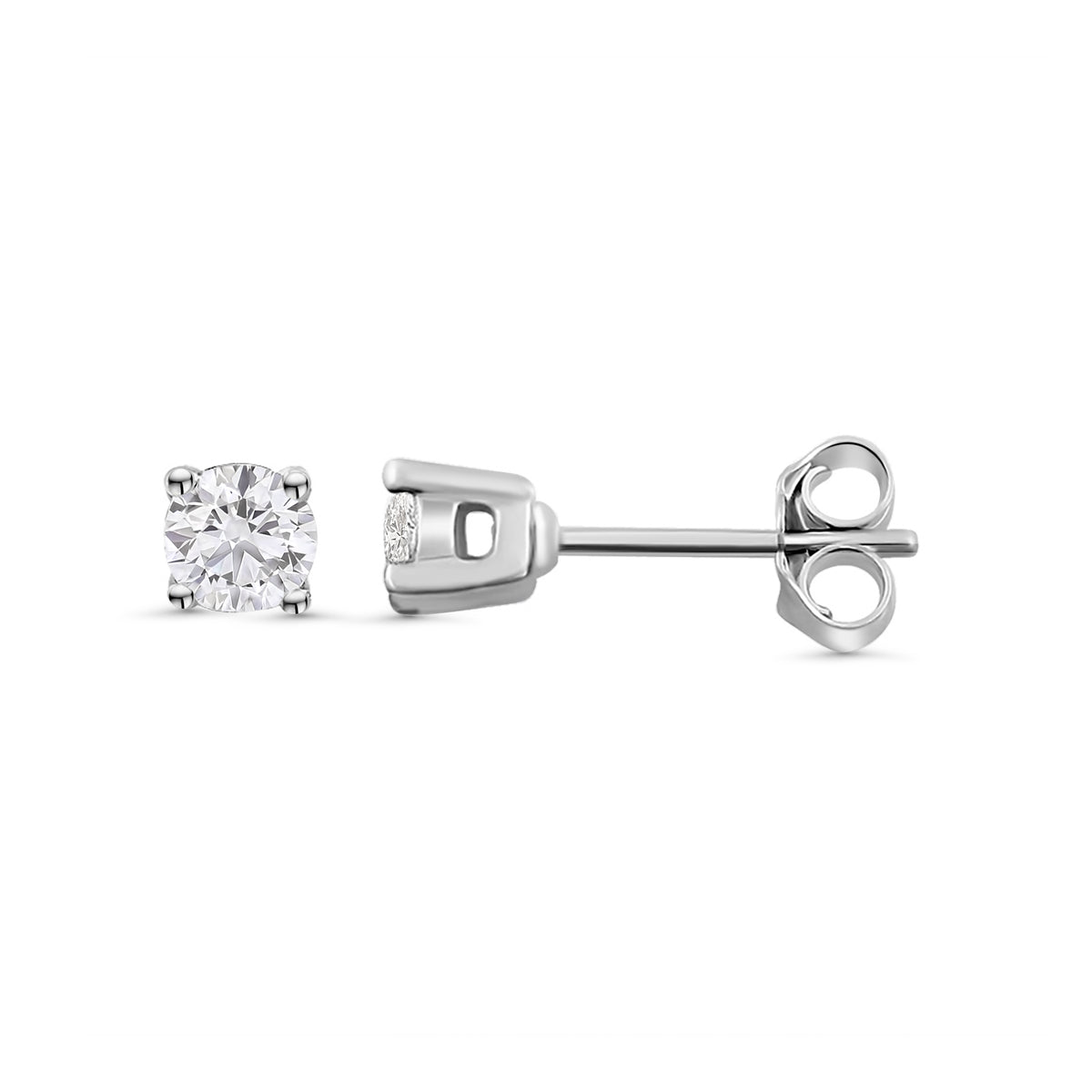 Cercei din aur alb 0,40 ct