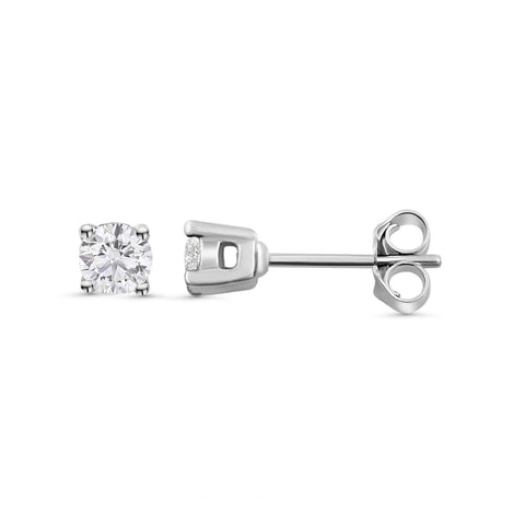 Cercei din aur alb 0,40 ct
