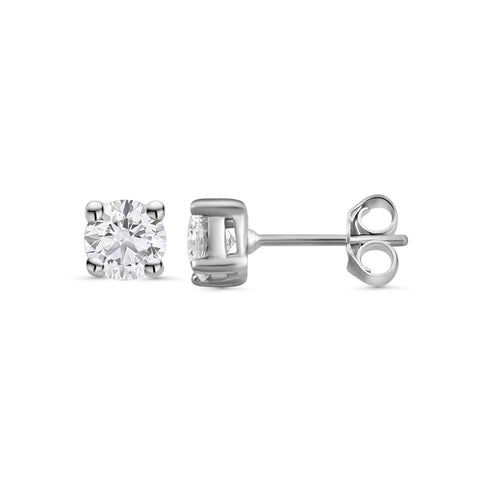 Cercei din aur alb 0,60 ct