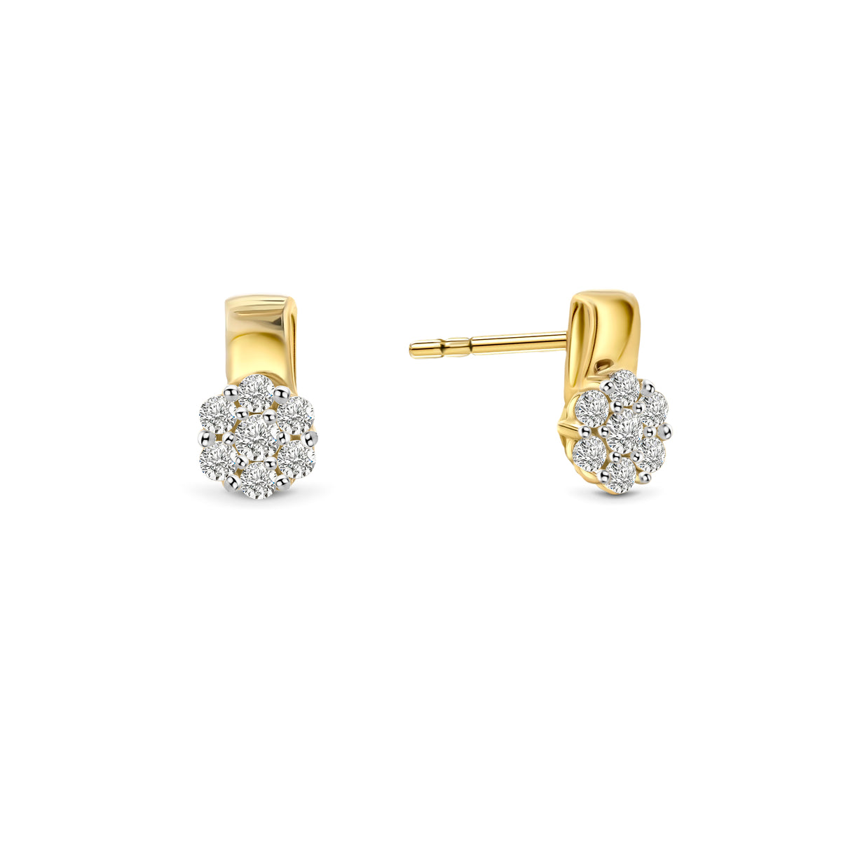 Cercei cu diamante din aur galben DF-016