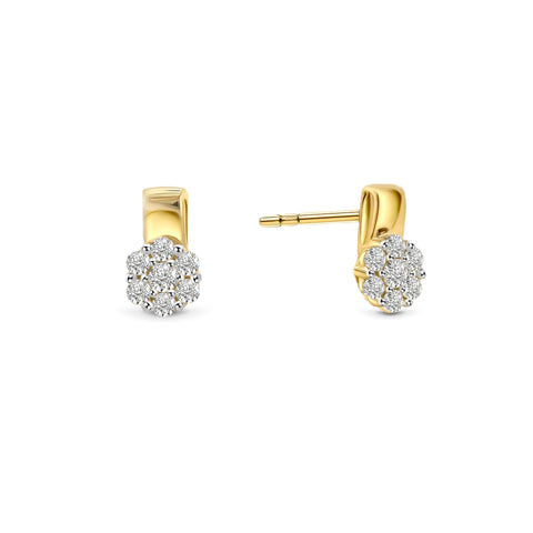 Cercei cu diamante din aur galben DF-016